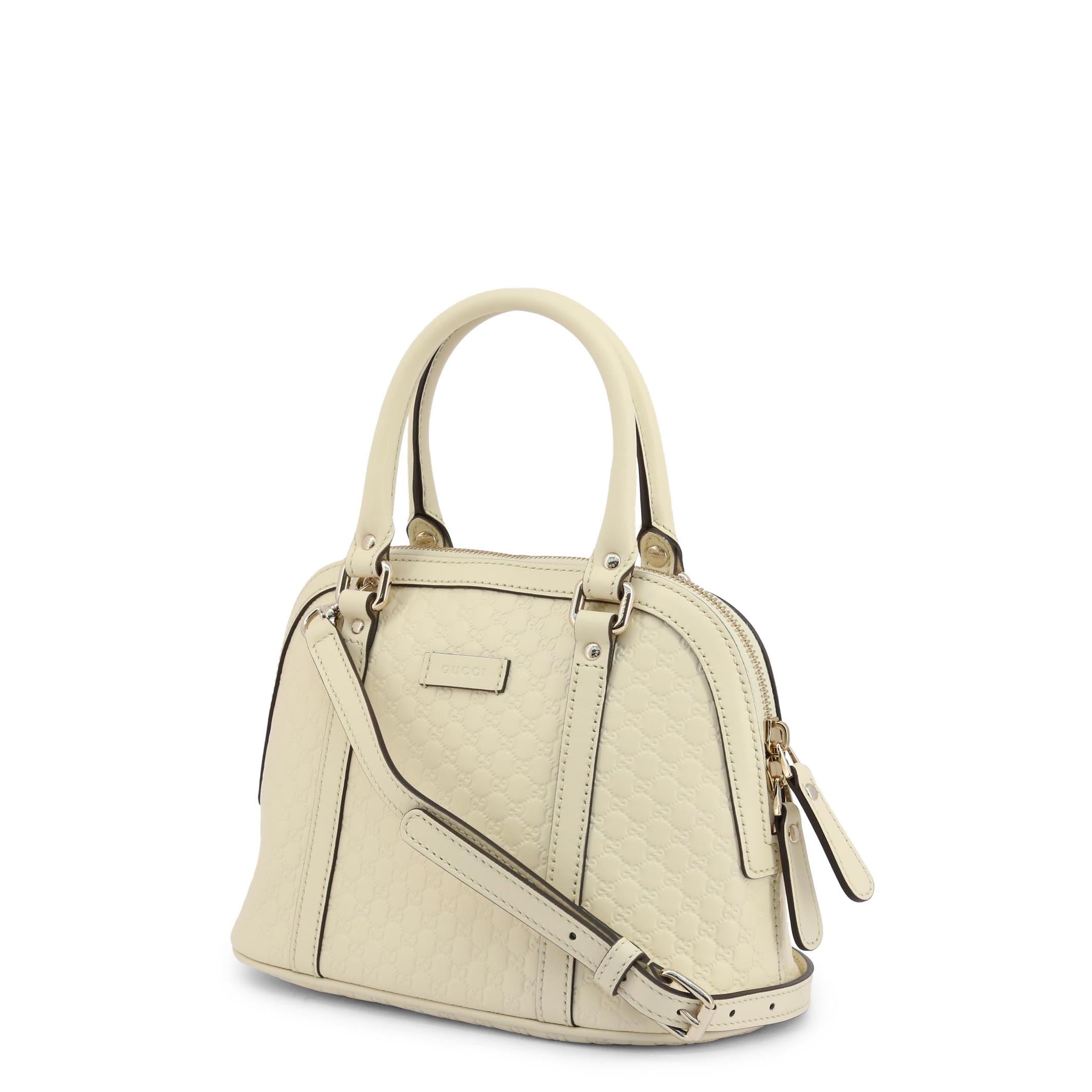 White Leather Zipper Handbag