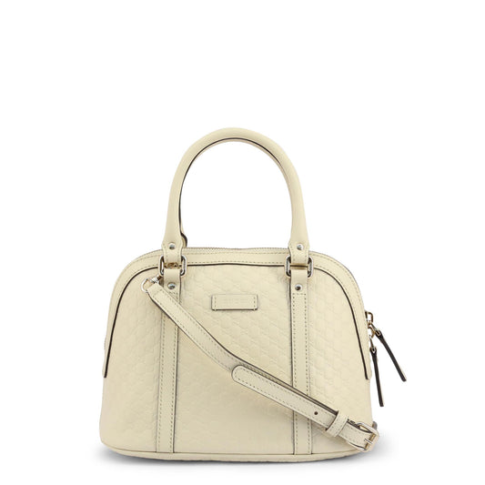 White Leather Zipper Handbag