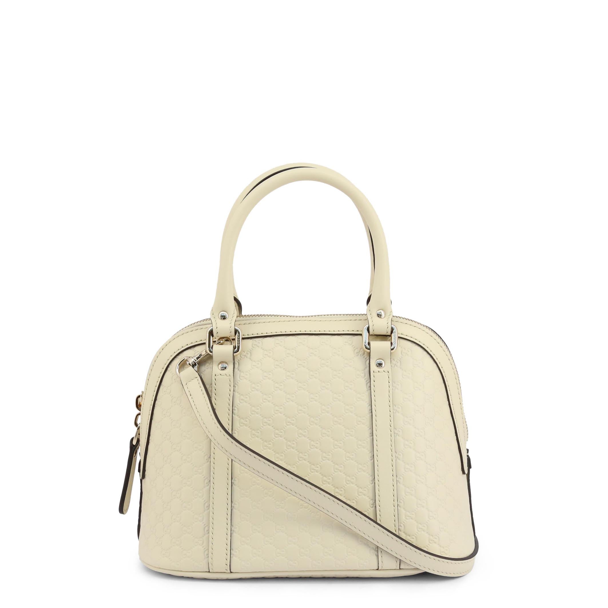 White Leather Zipper Handbag