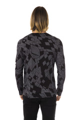 Byblos Black and Grey Geometric Sweater