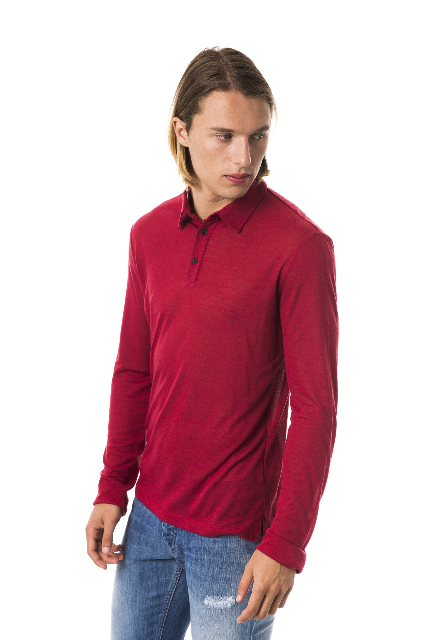 Amaranto Red Long Sleeve Polo Shirt