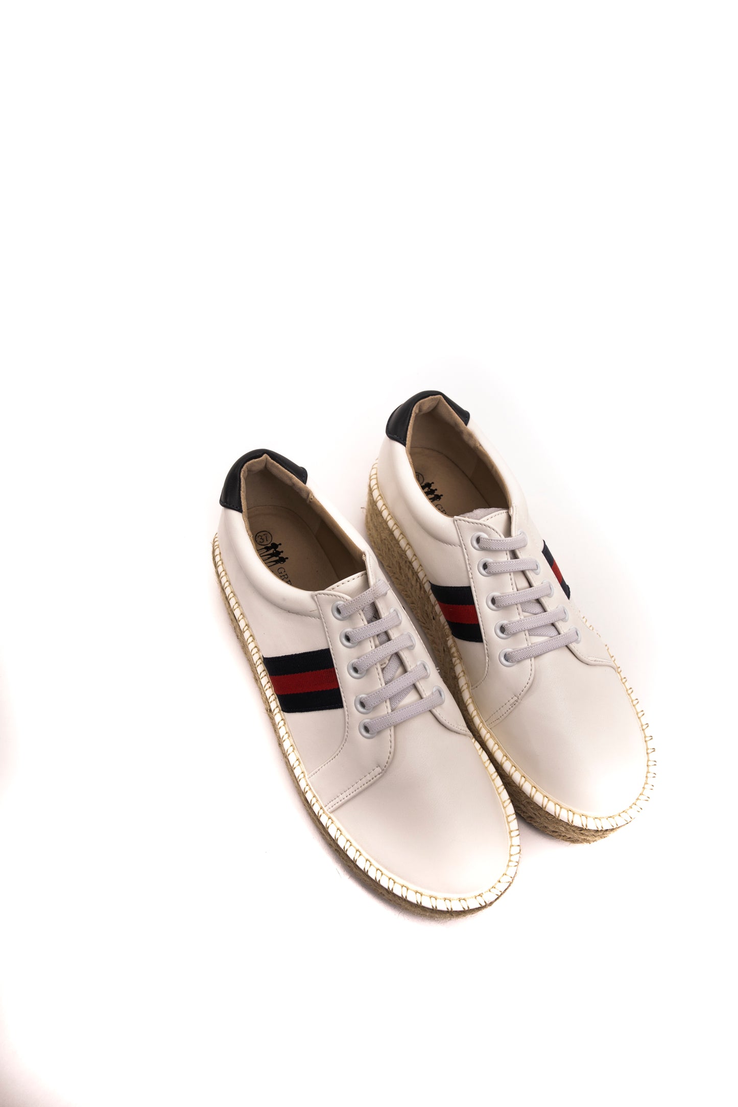 White Navy Sneakers
