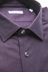 Robert Friedman Sleek Medium Slim Collar Shirt In Purple