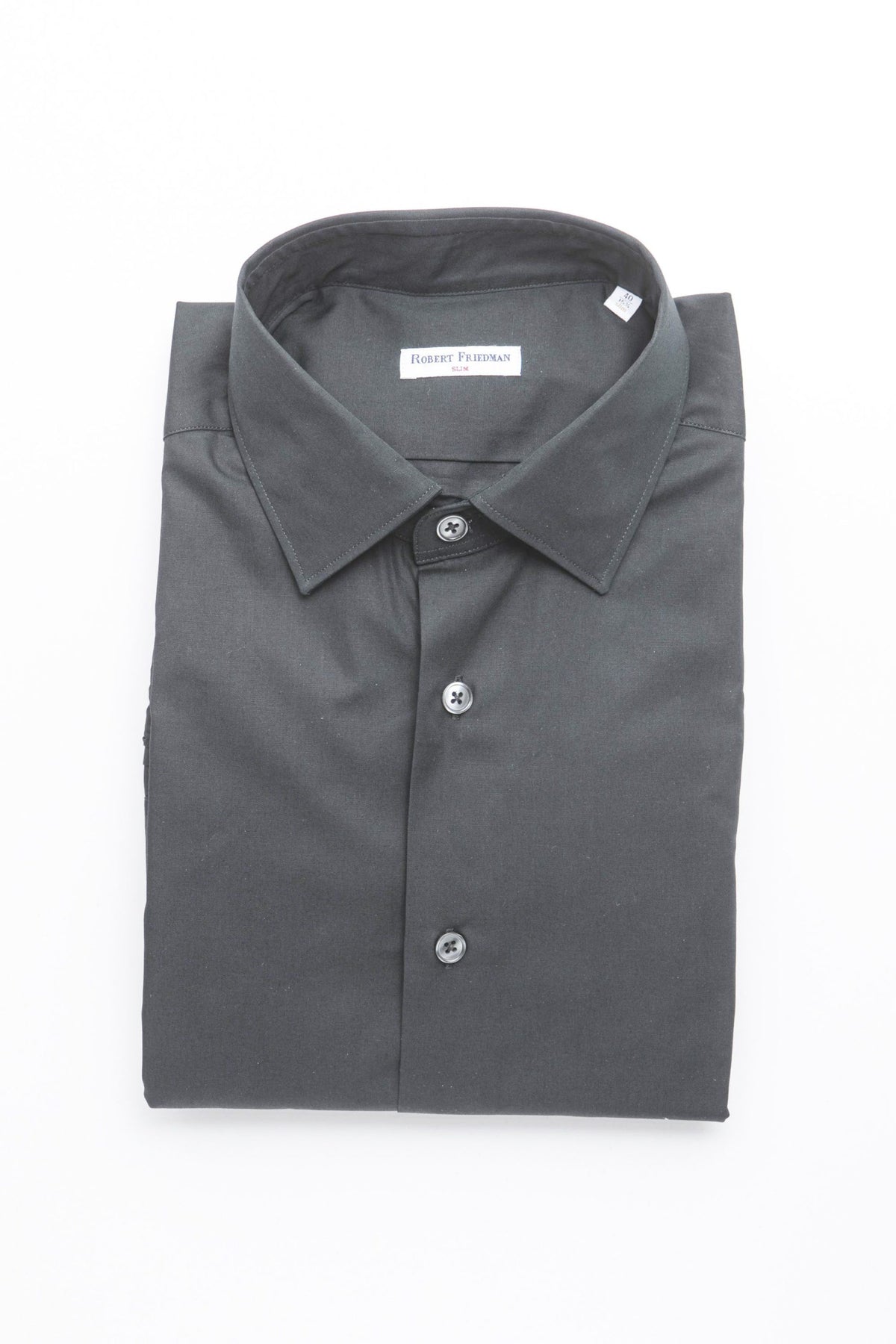 Robert Friedman Sleek Medium Slim Collar Shirt In Light Gray