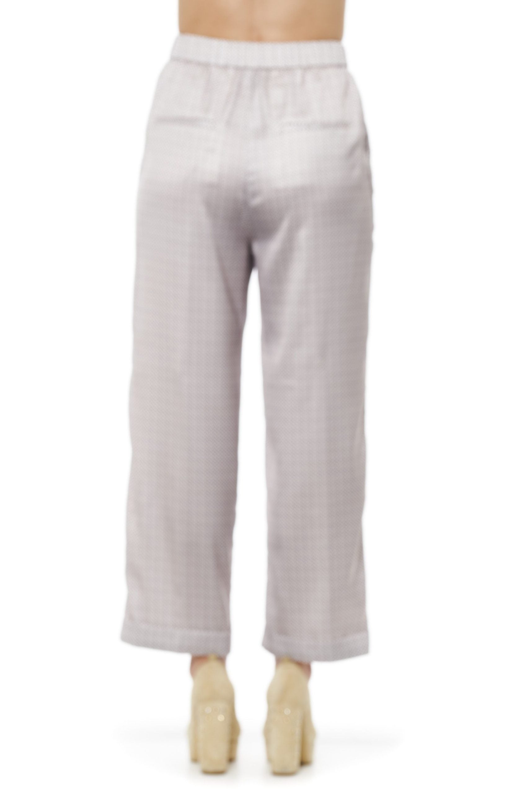 PESERICO High Waist Relaxed Fit Pant - White