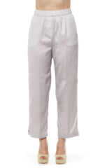 PESERICO High Waist Relaxed Fit Pant - White