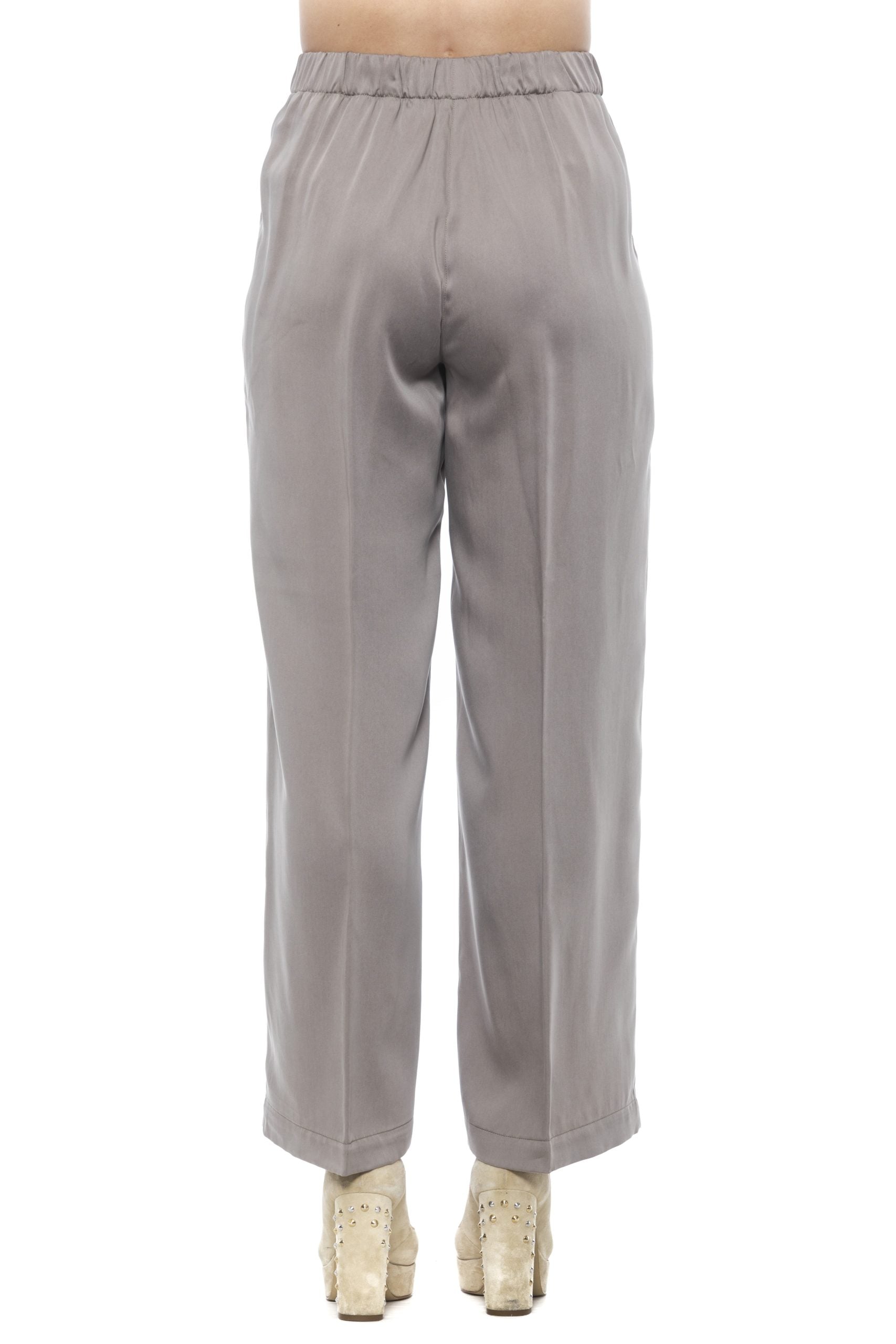 PESERICO High Waist Wide Fit Grey Pant