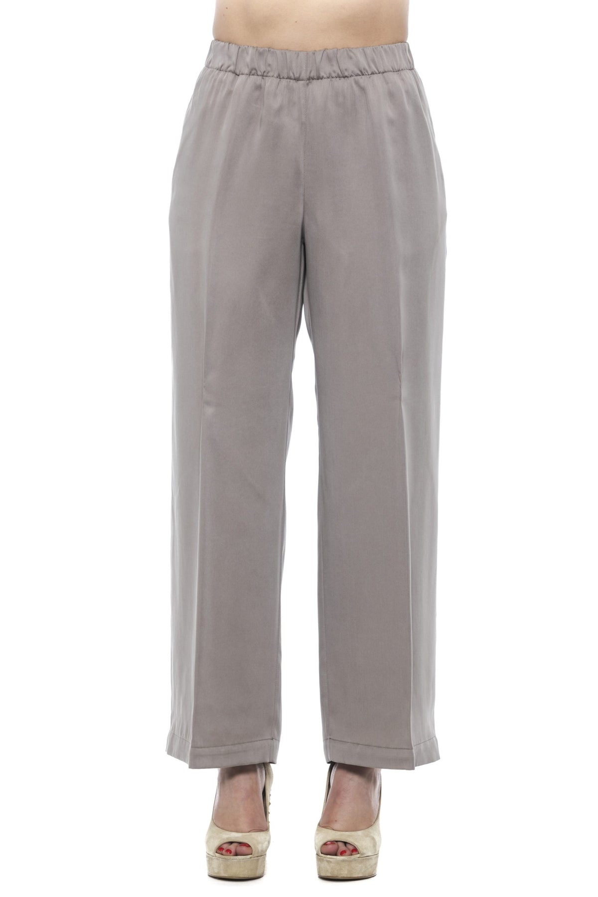 PESERICO High Waist Wide Fit Grey Pant