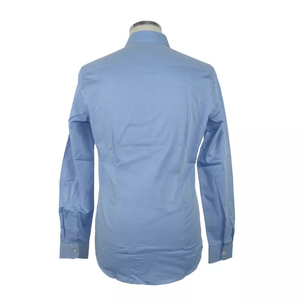 Made in Italy Elegance Unleashed Light Blue Cotton Shirt