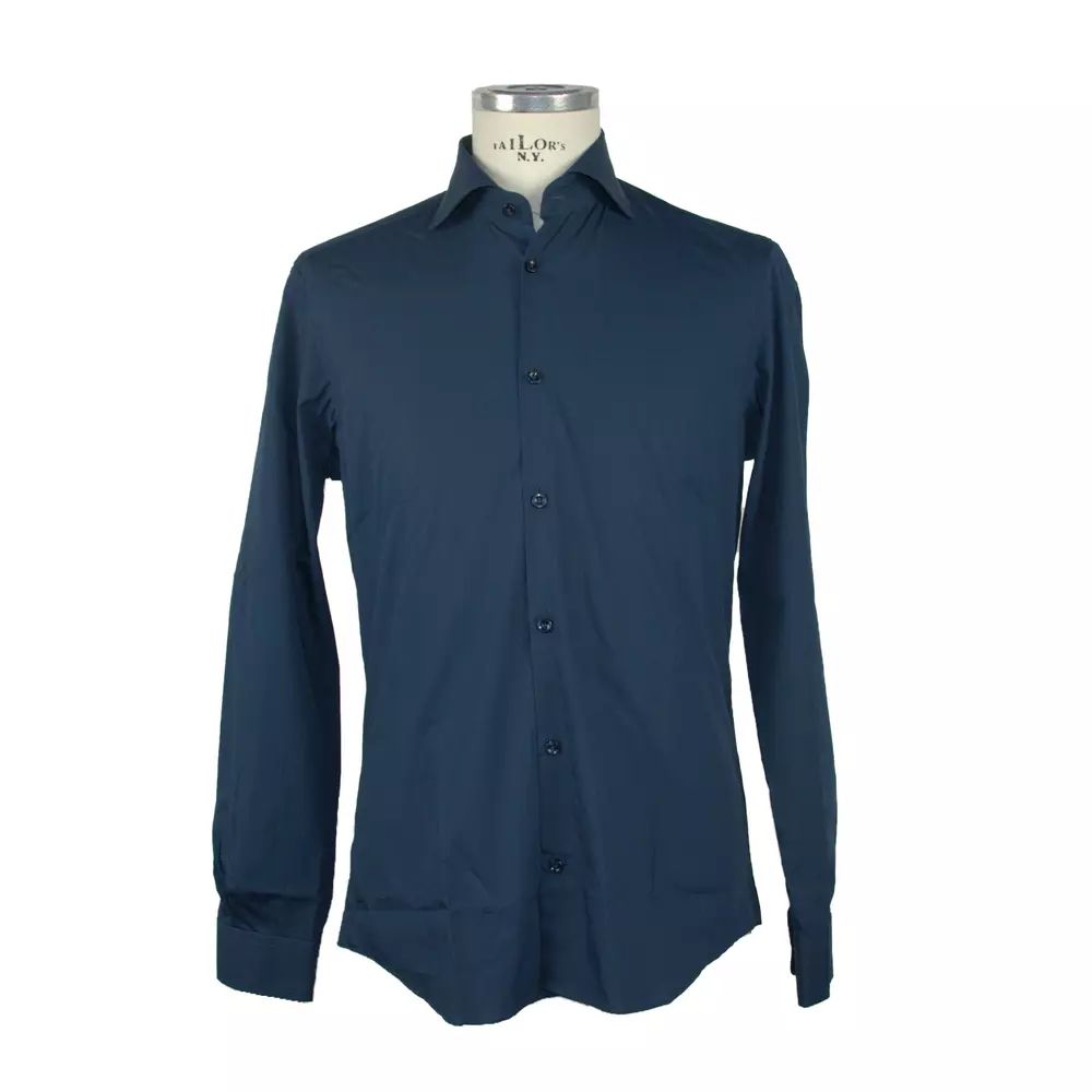 Made in Italy Italian Elegance: Chic Long Sleeve Cotton Shirt