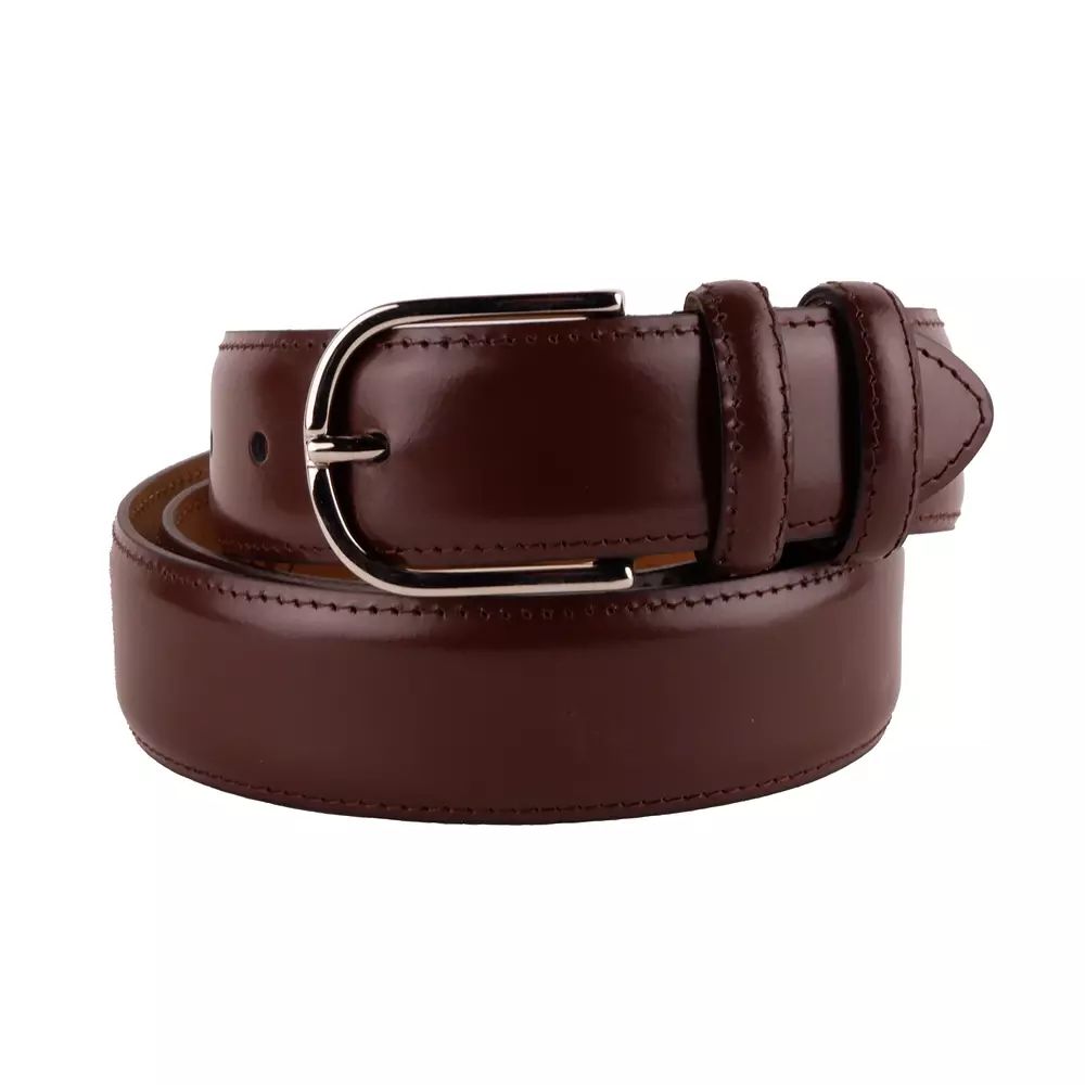 Made in Italy Elegant Smooth Brown Calfskin Belt