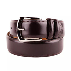 Made in Italy Elegant Smooth Brown Calfskin Men's Belt