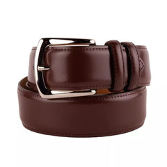 Made in Italy Elegant Smooth Brown Calfskin Belt
