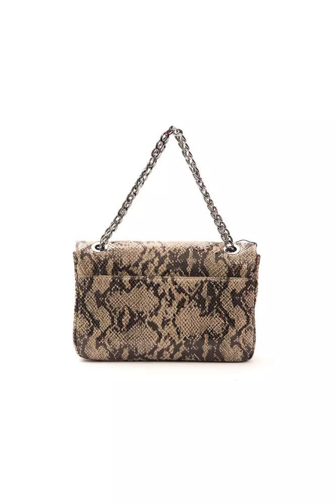 Pompei Donatella Elegant Python Print Leather Crossbody Bag
