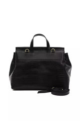 Pompei Donatella Chic Convertible Croc-Print Leather Bag